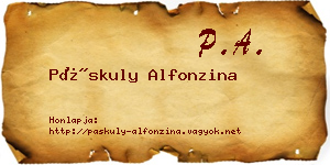 Páskuly Alfonzina névjegykártya